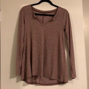 A purple/red light weight long sleeve T-shirt